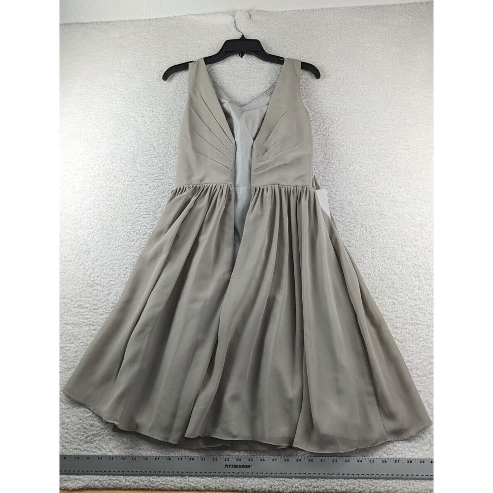 JJ House Dress Size 4 Silver Sleeveless ruched NWT - Picture 8 of 8